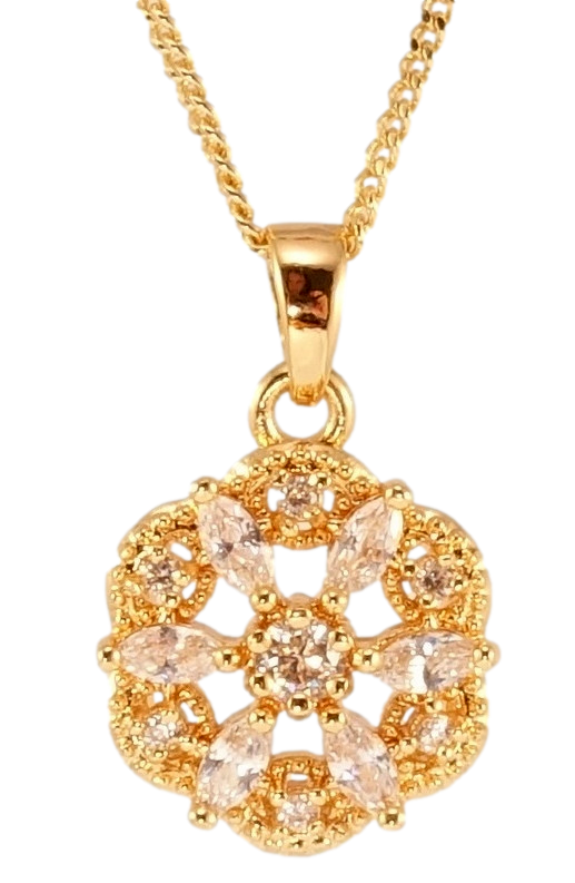 Кулон на ланцюжку Xuping M&L Колір 18K "Кристальна квіточка" довжина 45см х 1мм, фото 1