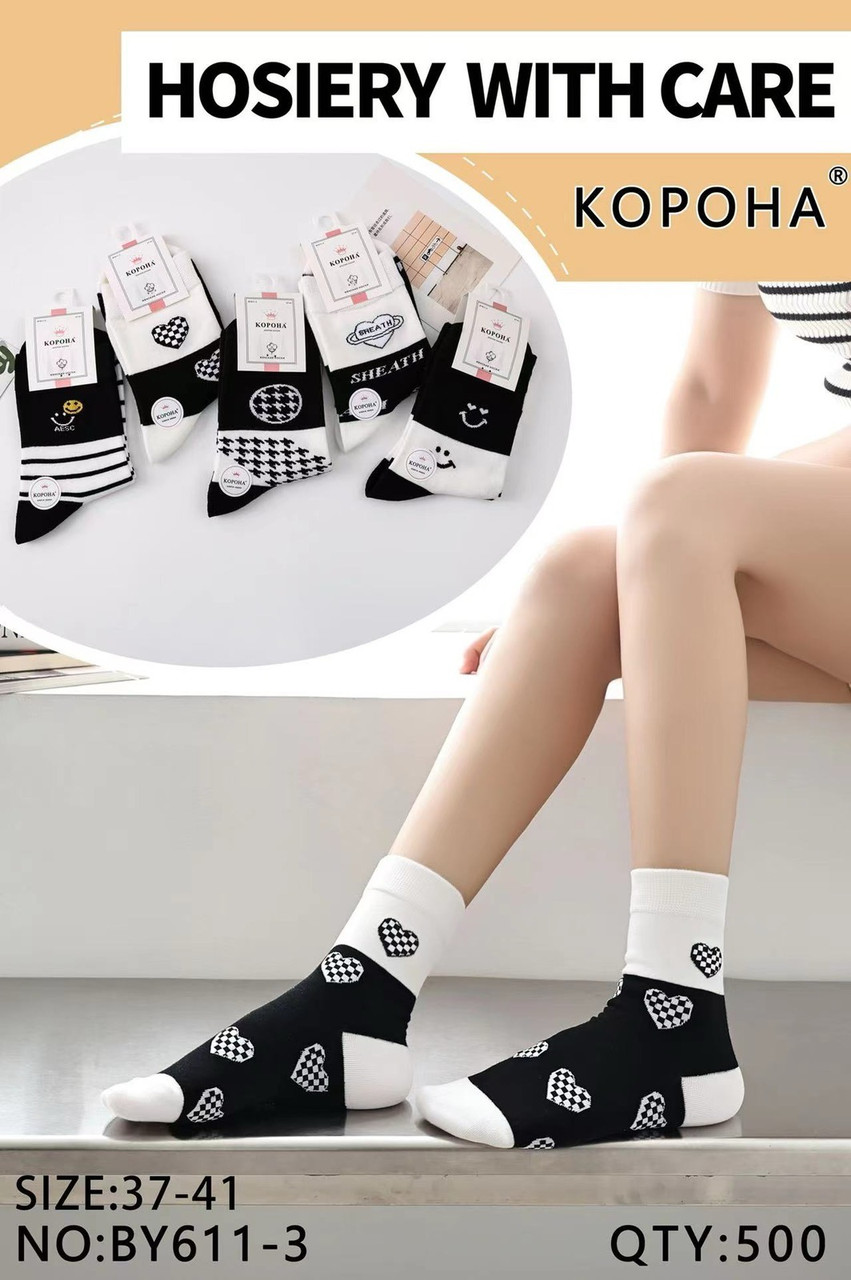Жіночі шкарпетки "Корона", 37-41 р-р. Жіночі тонкі шкарпетки, шкарпетки з середньої довжини, бавовна