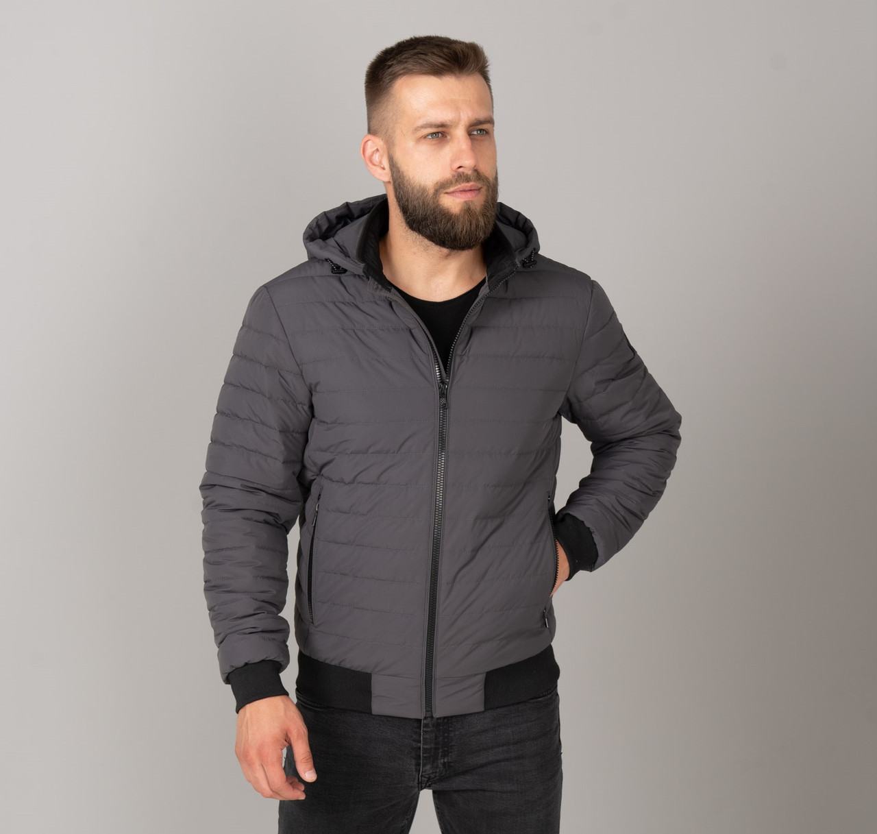 Куртки чоловічі демісезонні від виробника 50-68 графіт, фото 1