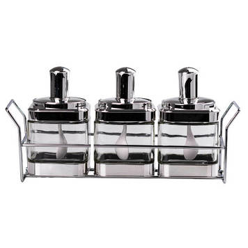 Банки для сипучих продуктів набір із 3 шт на металевій підставці HP531FS1030Y