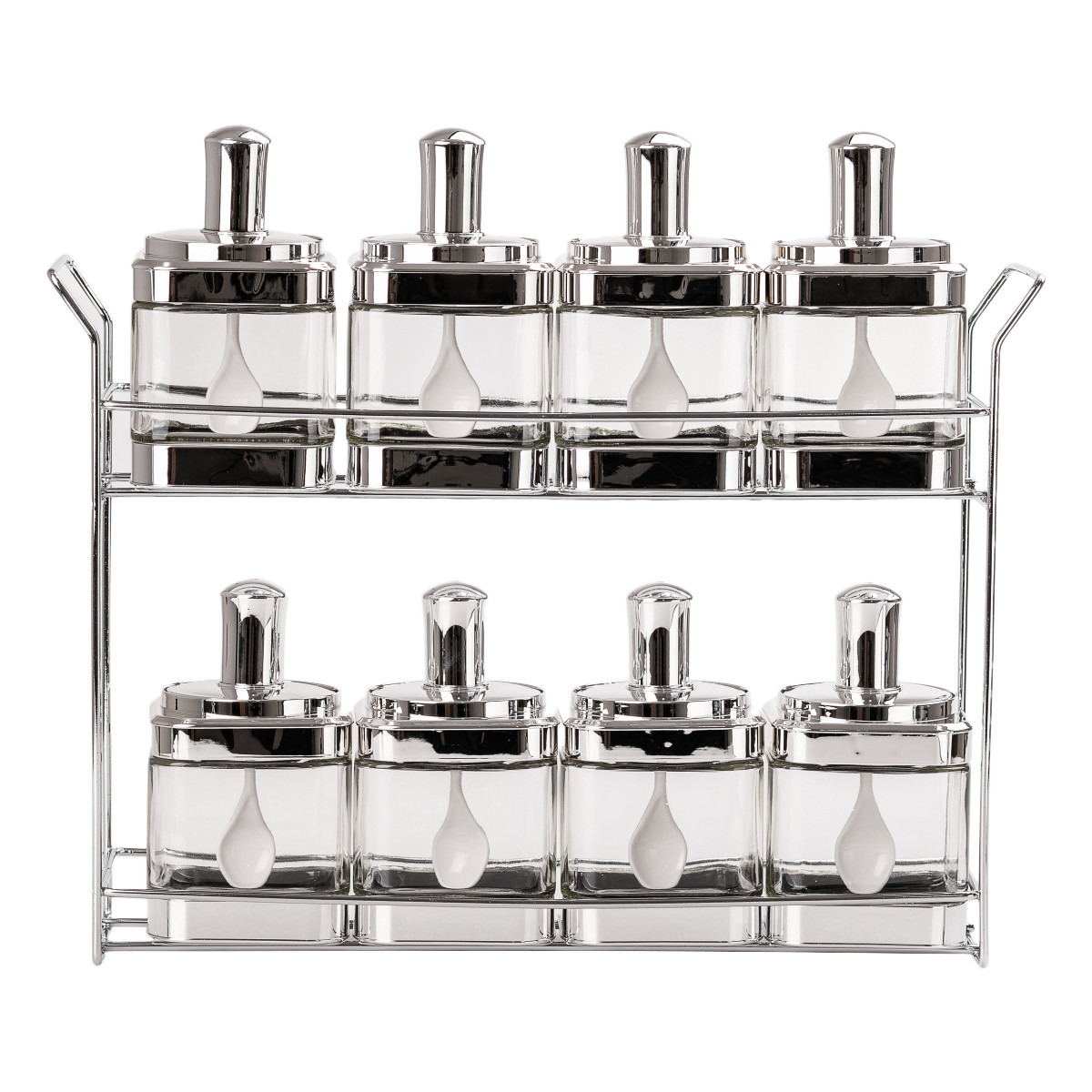 Банки для сипучих продуктів набір з 8 шт скляні ємності для зберігання з кришкою і ложкою HP531FS1034Y, фото 1