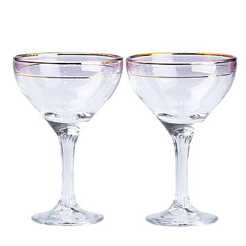 Набір келихів для коктейлів 2 штуки по 290 мл, рожеві HP546