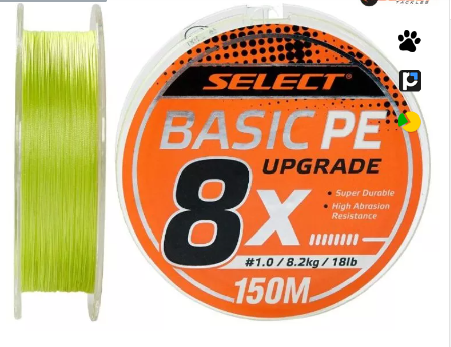 Шнур Select Basic PE 8X Light Green 150m #1.2/0.16mm 20lb/9.3kg, фото 1