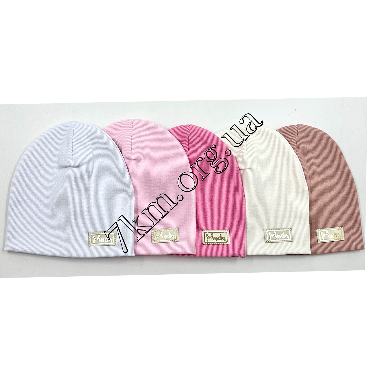 Шапка дитяча Оптом подвійний трикотаж рибана для дівчаток 44-48 р.р. "Panda" ABC 9084, фото 1