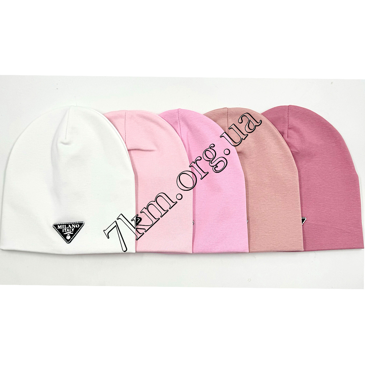 Шапка дитяча Оптом подвійний трикотаж у рубчик для дівчаток 44-48 р.р. "Milano" ABC 9088, фото 1