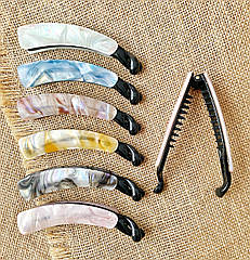 Шпилька банан для волосся пластік гуртом 10 см 12 шт/уп КОЛЬОРОВІ