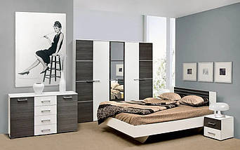 Тумба приліжкова тумбочка Круїз прикроватні тумбочки приліжкові тумби в спальню біля ліжка з ДСП на 2 шухляди 454 х 427 х 404 мм, фото 4