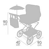 Коляска для ляльок DeCuevas Verona з сумочкою та парасолькою (розмір 90-40-в90см) 82078 Бежева, фото 6