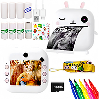 Моментальний друк фотоапарат для дівчинки камера дитяча цифрова фотокамера з миттєвим друком
