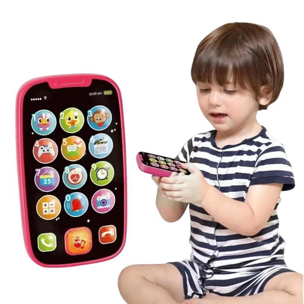 Дитячий Телефон LIMO TOY (2 кольори, тварини, цифри, світло, звук, вірші, пісні, в коробці) 3127 F