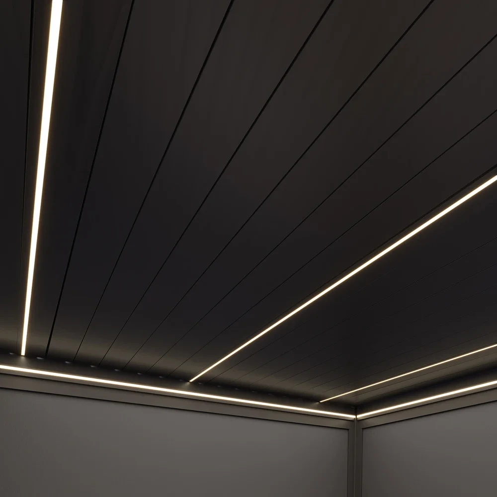 Навіс для тераси з LED Gutroof REFERENCE 3.6 x 6.75 Антрацит