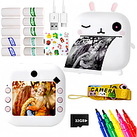 Друкарський фотоапарат для дитини миттєва фотокамера дитяча камера з друком з картою пам'яті