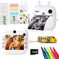 Дитяча цифрова камера яка друкує фото фотоапарат з миттєвим фото з іграми та картою пам'яті