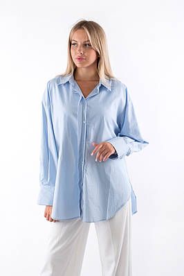 Сорочка оверсайз блакитна  8008 (2000000133072)