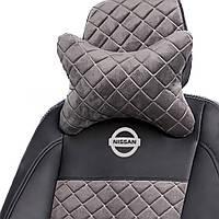 Чехлы на сиденье Ниссан Кашкай (Nissan Qashqai) Премиум ромбами серые