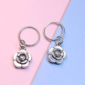 Пірсинг кільця з декором "Квітка" металеві прикраси для афрокос аксесуари для зачісок дред