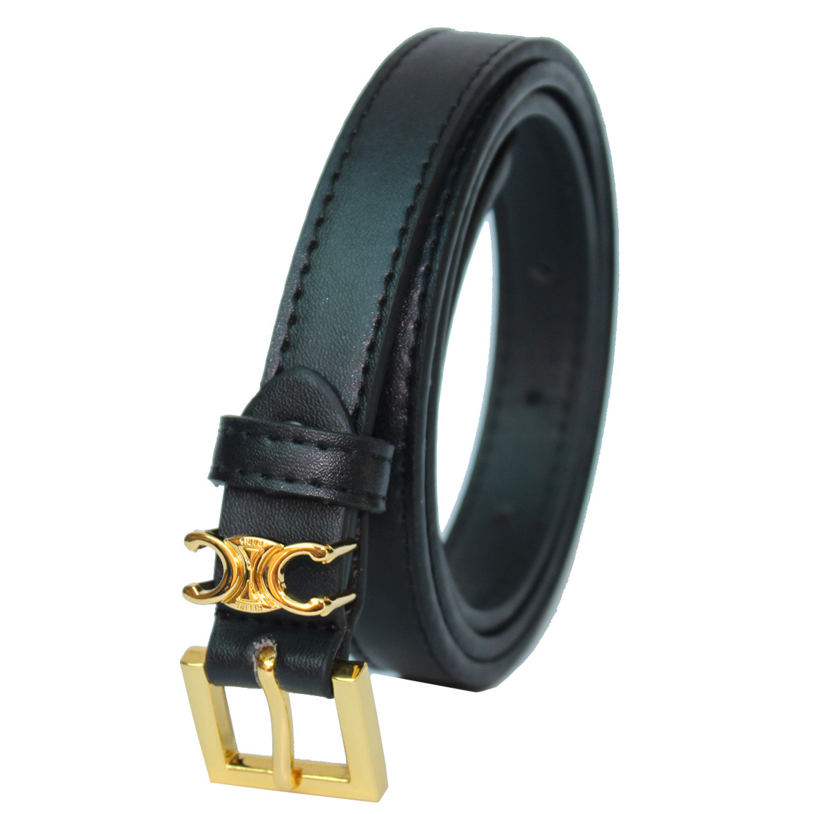 Ремінь жіночий 20 мм, фурнітура колір "золото"