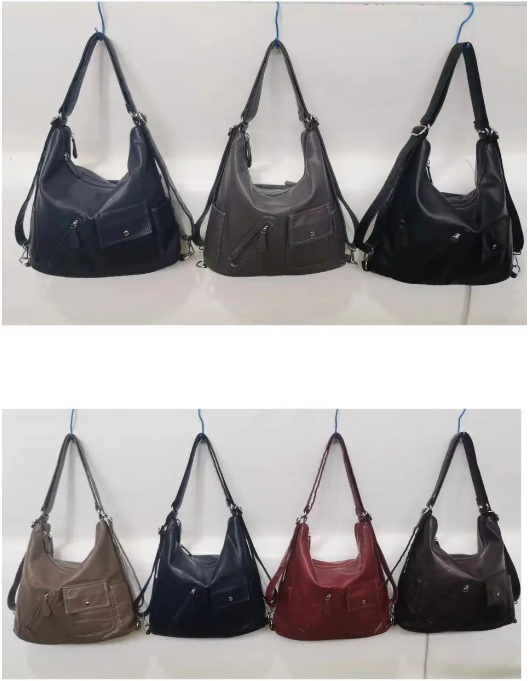 Сумочка жіноча містка на блискавці 33*33 см з кишенями зі штучної шкіри Zhenya, фото 1