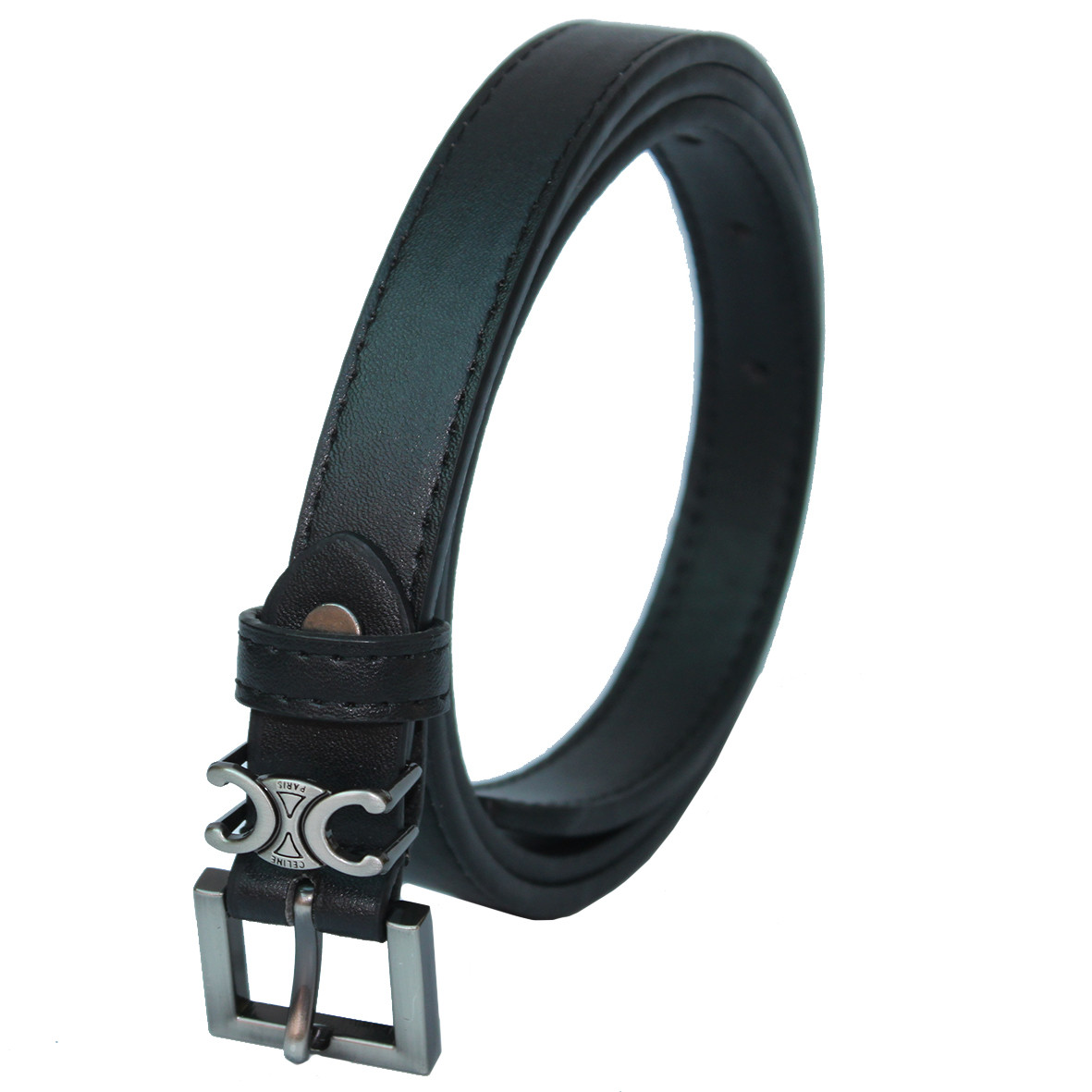 Ремінь жіночий 20 мм, фурнітура колір "сатін"