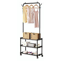 Вішалка-стійка з полицями для взуття 56*34.5*162см Stenson R93316-BL