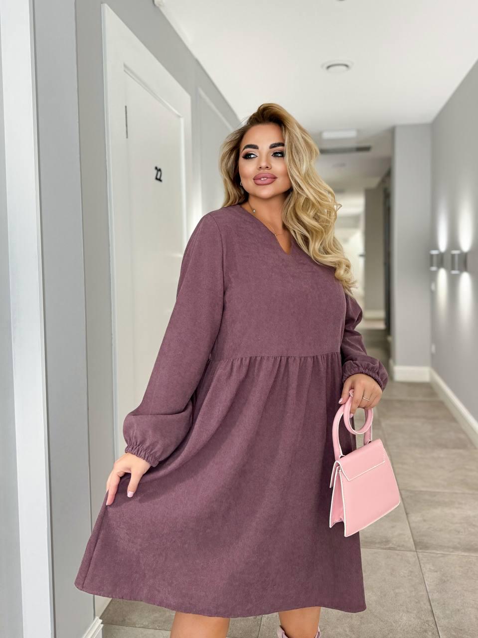 Жіноча сукня вільного крою з мікровельвету 50-52, 54-56,58-60, фото 1