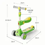 💚Самокат складний зелений трьохколісний для дітей 3 в 1 006, фото 3