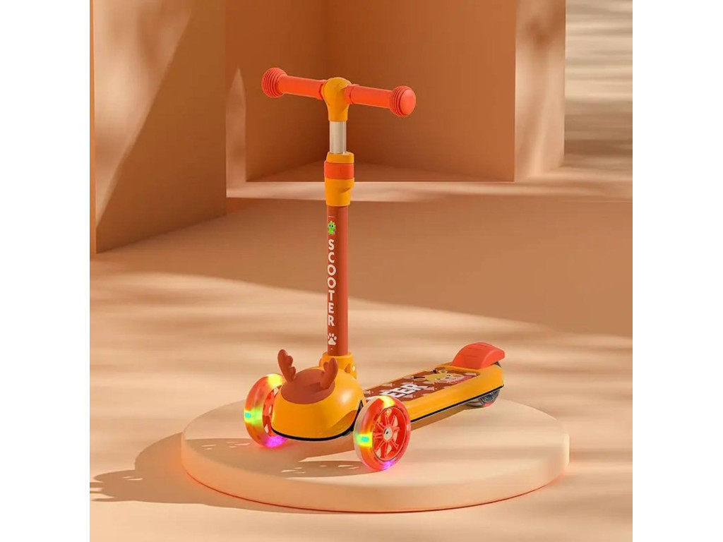 ❤️Самокат складний трьохколісний для дітей 009 з підсвіткою колес, фото 1