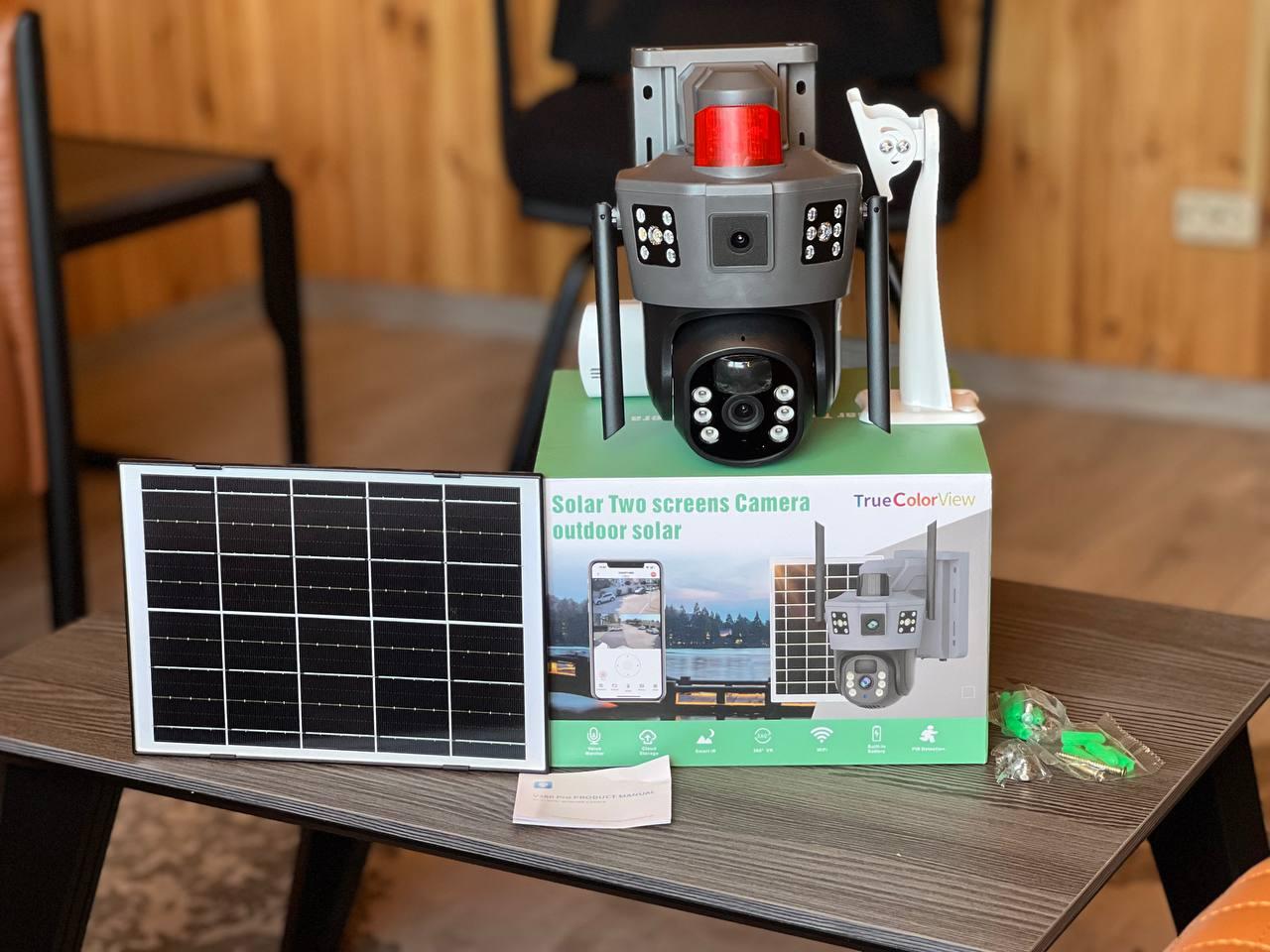 Вулична 4g sim 6mp камера V380pro під cим карту 4G Solar сонячна панель Лучшая цена