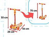❤️Самокат складний трьохколісний для дітей 009 з підсвіткою колес, фото 6