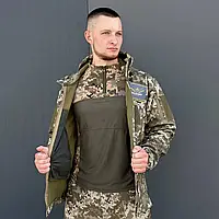 Тактична куртка на флісі Soft Shell Tactic Pixel Софтшелл піксель водонепроникна