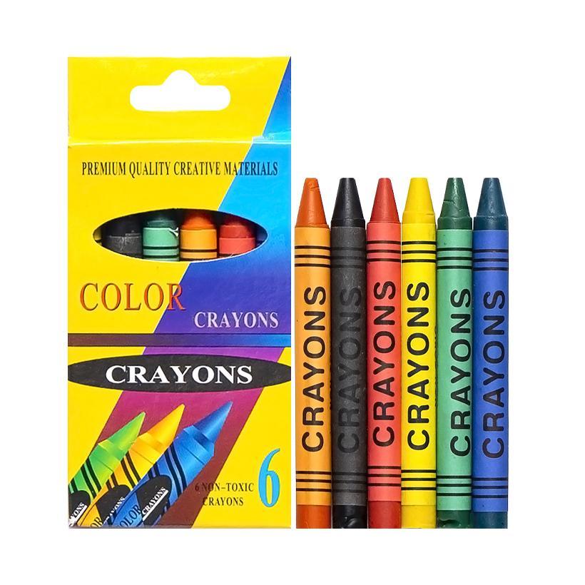 Олівці воскові, набір 6 кольорів Crayons