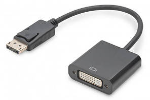 Перехідник-конвертер DisplayPort (DP) (M) - DVI-I (F)) гнучкий 0,1 м чорний бв