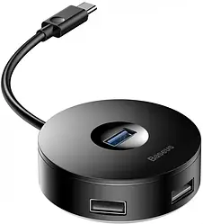 USB-хаб адаптер Baseus Round Box 5-in-1 0.12 м USB 2.0 USB 3.0 MicroUSB Black (CAHUB-G01)