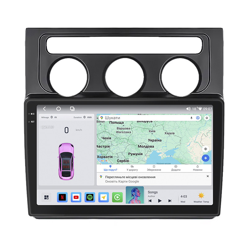 Штатна магнітола Lesko для Volkswagen Touran I 2003-2006 екран 10" 4/64 QLED CarPlay 4G Wi-Fi GPS 360 Prime