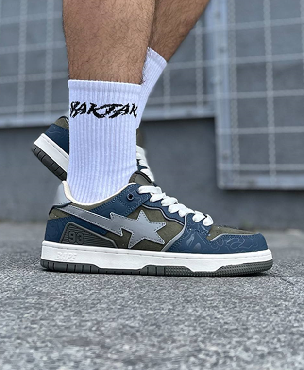 Чоловічі кросівки A Bathing Ape BAPE SK8 STA Blue Green взуття Бейп шкіряні весна осінь