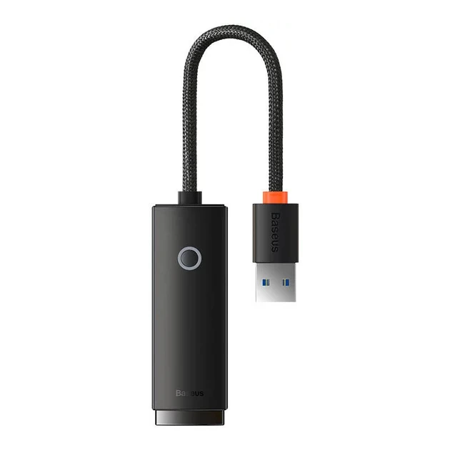 Мережевий адаптер Baseus USB А to Rj45 Ethernet Adapter 1000 Мбіт/с Black (WKQX000101)