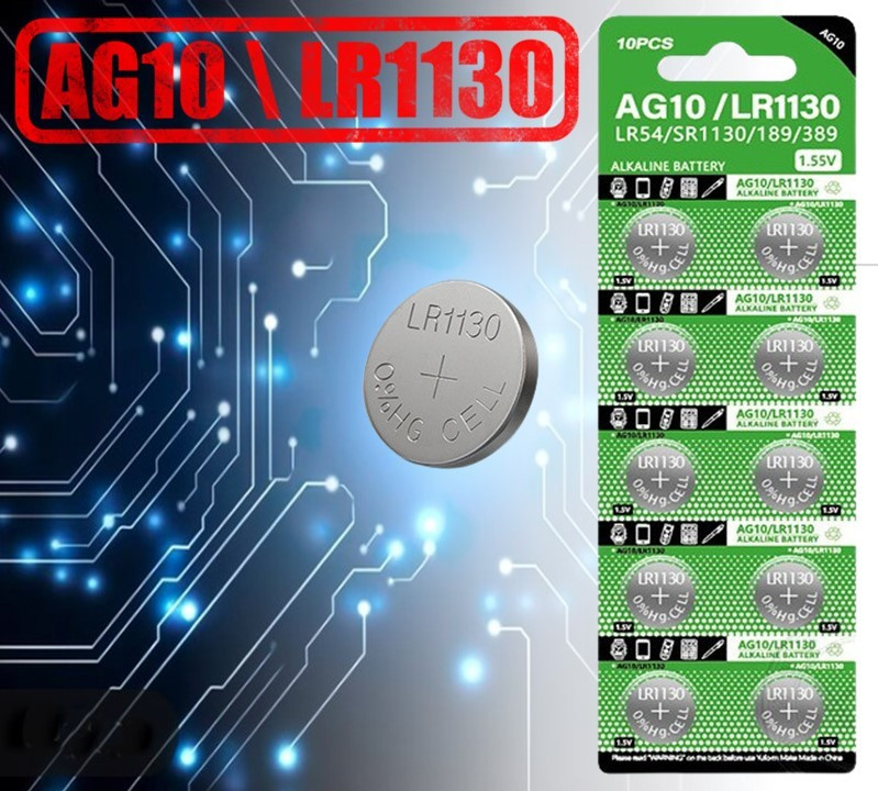 Батарейка Alkaline Battery AG10 LR1130 389A блістер 10 штук