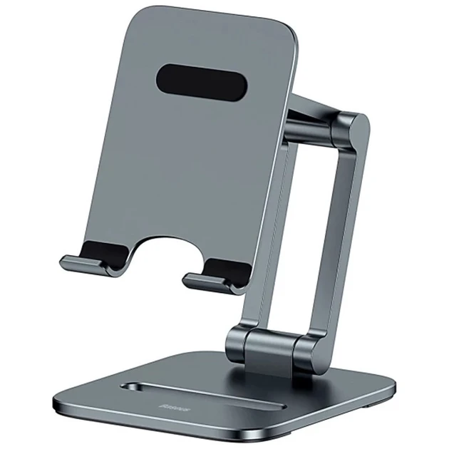 Настільний тримач для телефонів і планшетів Baseus Biaxial Foldable Metal Stand Grey (LUSZ000013), фото 1