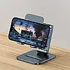 Настільний тримач для телефонів і планшетів Baseus Biaxial Foldable Metal Stand Grey (LUSZ000013), фото 6