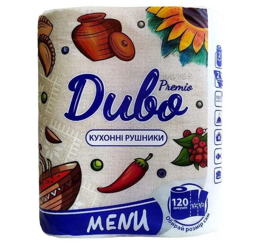 Паперові рушники Диво Premio Menu двошарові 2 рулони, фото 1