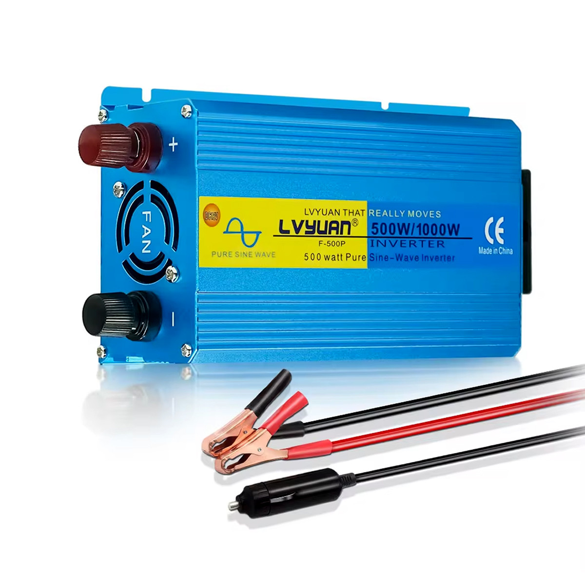 Інвертор із чистою синусоїдою 500Вт/1200Вт (12V на 220V LVYUAN)