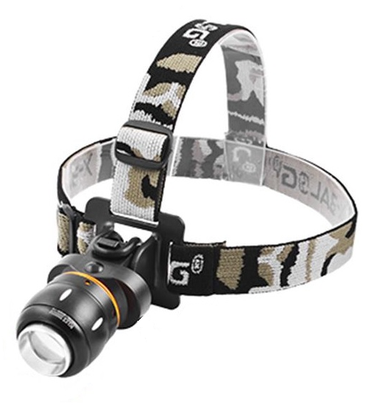 Налобний ліхтарик Bailong BL-CB0603-T6 Zoom акумуляторний 1x18650 від мережі Camo (3_05340), фото 1