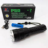 Ліхтар ручний акумуляторний Bailong BL-A72-P50 Zoom 1x18650 microUSB Black (3_05344), фото 6
