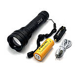 Ліхтар ручний акумуляторний Bailong BL-K70-P90 1X26650/3xAAA microUSB Black (3_05348), фото 2