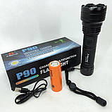 Ліхтар ручний акумуляторний Bailong BL-K70-P90 1X26650/3xAAA microUSB Black (3_05348), фото 4