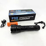 Ліхтар ручний акумуляторний Bailong BL-K70-P90 1X26650/3xAAA microUSB Black (3_05348), фото 6