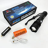 Ліхтар ручний акумуляторний Bailong BL-B88-P90 1X26650/3xAAA microUSB Black (3_05349), фото 3