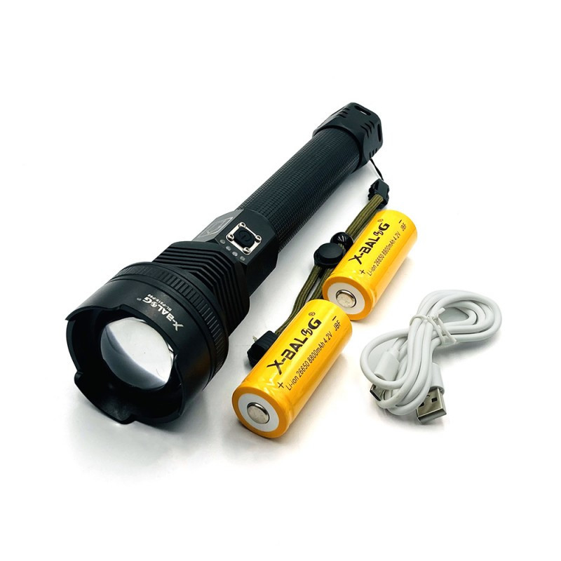 Ліхтарик ручний світлодіодний Bailong BL-P516-P90 2X26650 microUSB Black (3_05353), фото 1