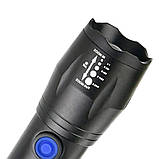 Ліхтар ручний акумуляторний Bailong BL-K63 1x18650/3xAAA microUSB Black (3_05355), фото 6