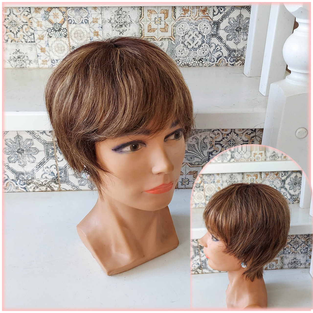 Перука з натурального волосся русявий милированний NICOLE HH -10Н124, фото 1